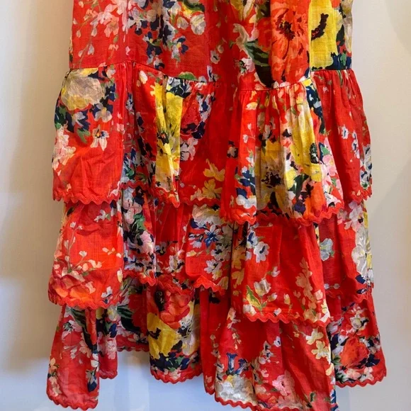 Zimmermann kids red floral alright cotton dress - Picture 6 of 6